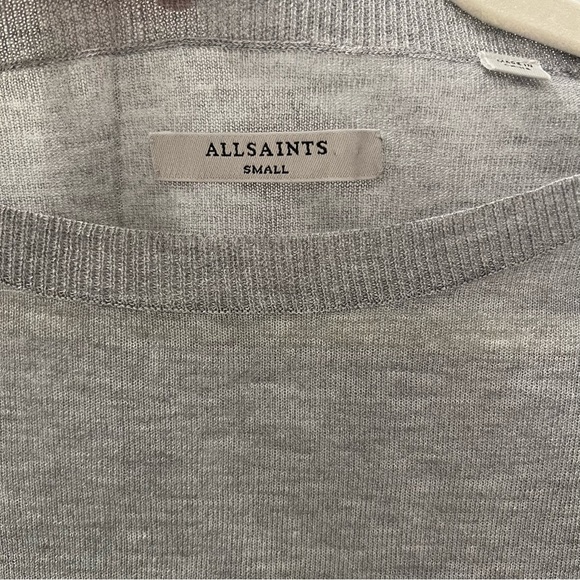 AllSaints Grey Cropped Sweatshirt- Size S; Like New Condition - Picture 4 of 7